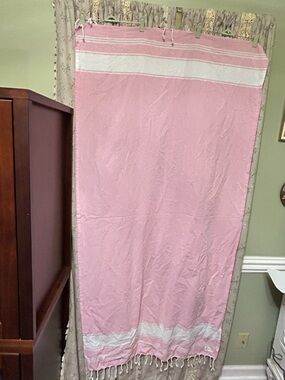 Salt Earth Turkish Beach Towel Pink Stripe Quick Dry 36x72 Cotton